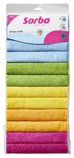 PLUS Sorbo Microvezeldoekjes Rainbow 40x40cm aanbieding