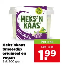 PLUS Heks'nkaas Smeerdip origineel en vegan aanbieding