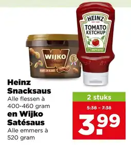 PLUS Heinz Snacksaus en Wijko Satésaus aanbieding