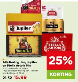 PLUS Alle Hertog Jan, Jupiler en Stella Artois Pils aanbieding