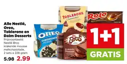 PLUS Alle Nestlé, Oreo, Toblerone en Daim Desserts aanbieding