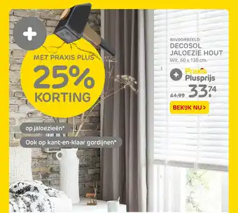 Praxis Decosol jaloezie hout 60 x 130 cm aanbieding