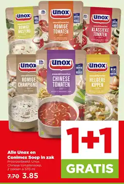 PLUS Alle Unox en Conimex Soep in zak aanbieding