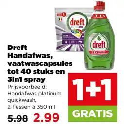 PLUS Dreft Handafwas, vaatwascapsules tot 40 stuks en 3in1 spray aanbieding