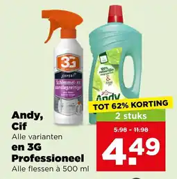 PLUS Andy, Cif en 3G Professioneel aanbieding