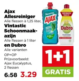 PLUS Ajax Allesreiniger Vintastic Schoonmaak-azijn en Dubro aanbieding