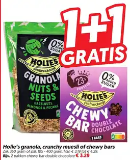 Dekamarkt Holie's granola, crunchy muesli of chewy bars aanbieding