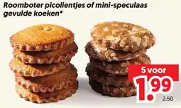 Dekamarkt Roomboter picolientjes of mini-speculaas gevulde koeken aanbieding
