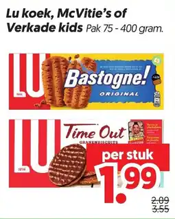 Dekamarkt Lu koek, McVitie's of Verkade kids aanbieding