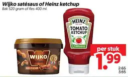 Dekamarkt Wijko satésaus of Heinz ketchup aanbieding