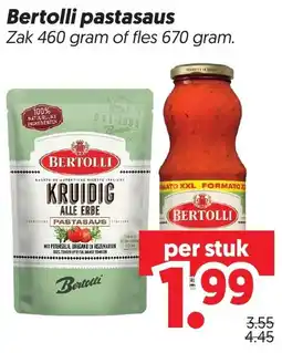 Dekamarkt Bertolli pastasaus aanbieding