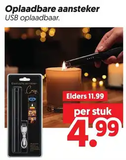 Dekamarkt Oplaadbare aansteker aanbieding