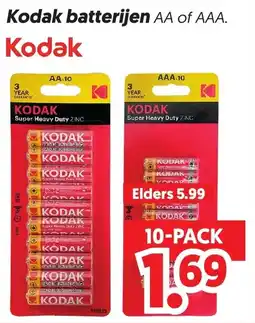 Dekamarkt Kodak batterijen AA of AAA aanbieding
