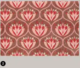 Karwei Droogloopmat bloem roze/ bruin aanbieding