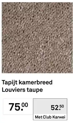 Karwei Tapijt kamerbreed Louviers taupe aanbieding