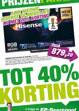 EP Beerepoot Hisense RGB MiniLED 4K Televisie (55UR8S) aanbieding
