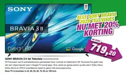 EP Beerepoot Sony bravia 3 ii 4k televisie (k50xr39m2pb) aanbieding