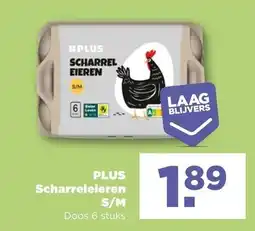 PLUS PLUS Scharreleieren S/M aanbieding