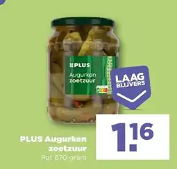 PLUS PLUS Augurken zoetzuur aanbieding