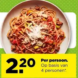 PLUS Spaghetti met gehakt, champignons en tomatensaus aanbieding