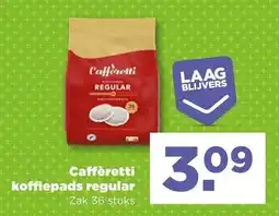 PLUS Caffèretti koffiepads regular aanbieding