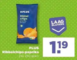 PLUS Ribbelchips paprika aanbieding