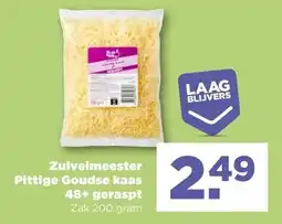 PLUS Zuivelmeester Pittige Goudse kaas 48+ geraspt aanbieding
