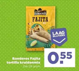PLUS Banderos Fajita tortilla kruidenmix aanbieding