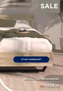 TotaalBED Bed hull houten hoofdbord aanbieding