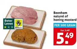 Hoogvliet Beenham naturel of honing mosterd aanbieding