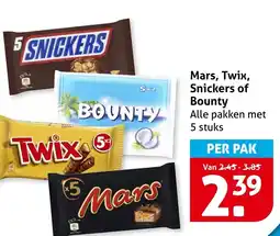 Hoogvliet Alle Mars, Twix, Snickers of Bounty aanbieding