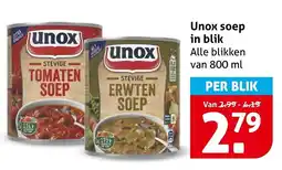 Hoogvliet Alle Unox soep in blik aanbieding