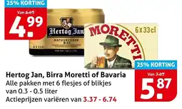 Hoogvliet Alle Hertog Jan, Birra Moretti of Bavaria aanbieding