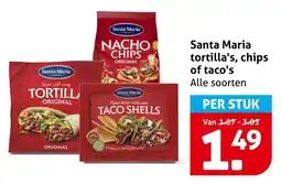 Hoogvliet Alle Santa Maria tortilla's, chips of taco's aanbieding