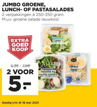 Jumbo Jumbo Groene, lunch- of pastasalades 2*250-350g aanbieding