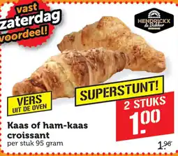 Coop hendrickx de bakker kaas of ham-kaas croissant aanbieding