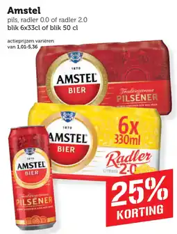 Coop Amstel pils, radler 0.0 of radler 2.0 aanbieding