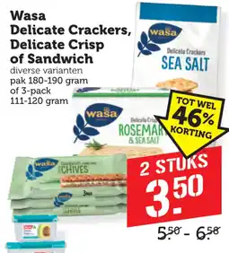 Coop Wasa Delicate Crackers aanbieding