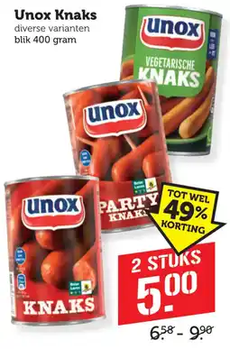 Coop Unox Knaks aanbieding