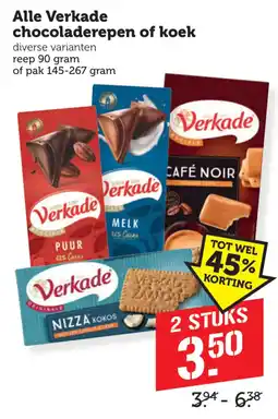 Coop Verkade chocoladerepen of koek aanbieding