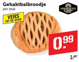Coop Hendrickx de Bakker Gehaktbalbroodje aanbieding