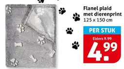 Hoogvliet Flanel plaid met dierenprint aanbieding