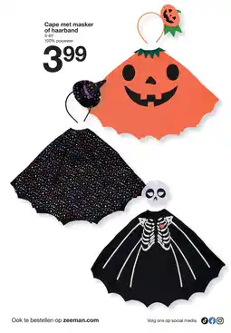Zeeman Cape met masker of haarband aanbieding