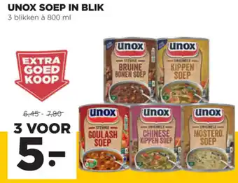 Jumbo Unox Soep in blik 3*800ml aanbieding