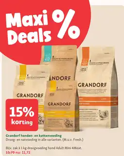 Maxi Zoo Grandorf honden en kattenvoeding aanbieding