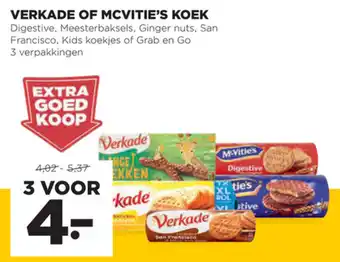 Jumbo Verkade of McVitie's koek 3st aanbieding