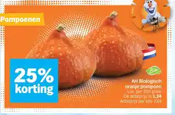 Albert Heijn AH Biologisch oranje pompoen aanbieding