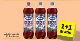Albert Heijn Alle Hero cassis 1.25 literflessen aanbieding