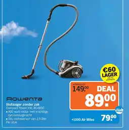 Albert Heijn Rowenta Stofzuiger zonder zak Compact Power XXL RO4B30 aanbieding