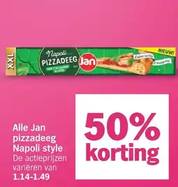 Albert Heijn Alle Jan pizzadeeg Napoli style aanbieding